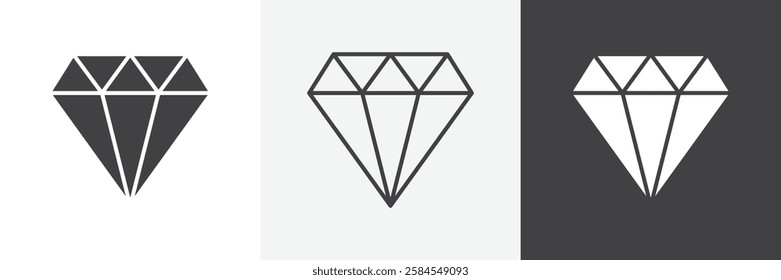 Diamond icons graphics pack vectors.