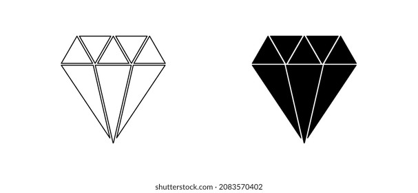 Iconos de diamantes aislados de signos vectoriales.