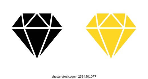 Diamond icons pack in black and colored version