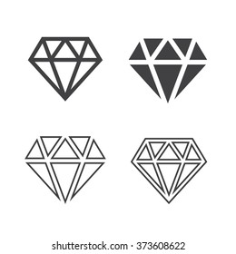 Diamond icons set