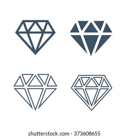Diamond icons set
