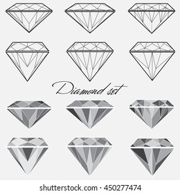 Diamond icons set.