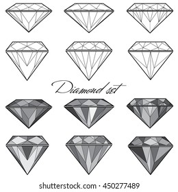 Diamond icons set.