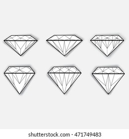Diamond icons set.
