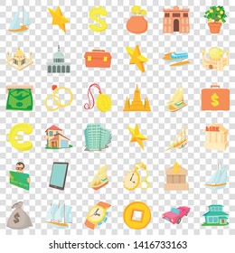 Diamond icons set. Cartoon style of 36 diamond vector icons for web for any design