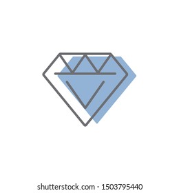 Diamond icons set, flat design, valentine`s day celebration, diamond gift