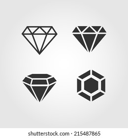 Diamond  icons set, flat design