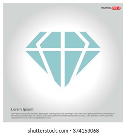 Diamond icons set, flat design
