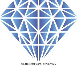Diamond icons set, flat design.