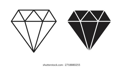 Ícones de losango definidos isolados na ilustração de vetor plano de fundo branco.