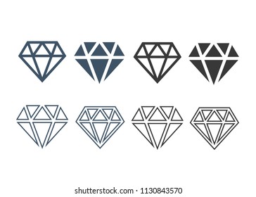 Diamond icons set. Diamond sign set vector