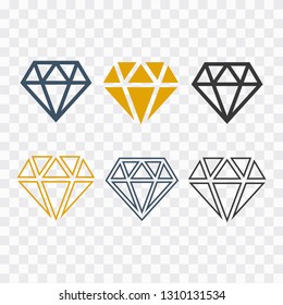 Diamond icons set. Diamond sign set vector