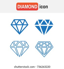 Diamond icons set. Diamond sign set vector