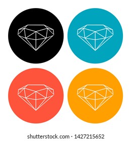 Diamond icons set. Vector illustration on isolated white background.