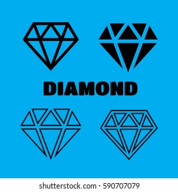 Diamond icons set. Diamond vector sign set