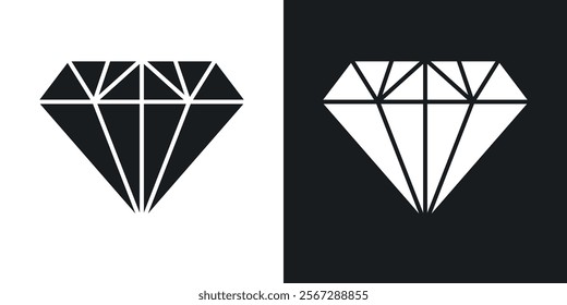 Diamond icons in solid black and white colors