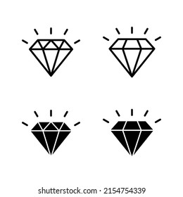 Vector de iconos de diamante. signo y símbolo de las gemas de diamantes