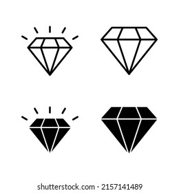 Diamond icons vector. diamond gems sign and symbol