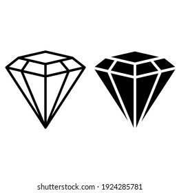 Diamond icons vector set. gemstone illustration sign collection. jewel symbol.