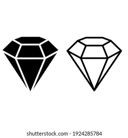 Juego de vectores de iconos de diamantes. colección de signos de ilustración de gemstone. símbolo de joya.