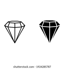 Juego de vectores de iconos de diamantes. colección de signos de ilustración de gemstone. símbolo de joya.