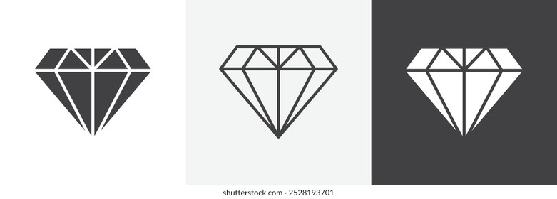 Diamant-Symbol. Trendy moderne flache lineare Vektorgrafik auf weißem Hintergrund.