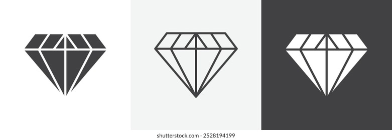 Diamond icon.Trendy modern flat linear vector illustration on white background.