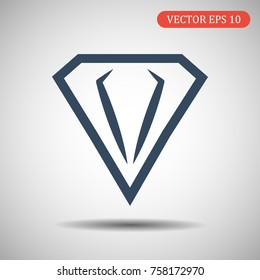 Diamond icon.Vector illustration in flat style. Eps 10