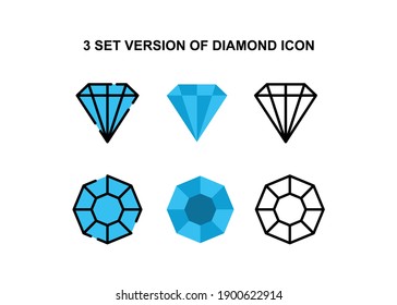 Ilustración de diamantes con estilo diferente. Fácil de editar con archivo vectorial. Puede usar para su contenido creativo. Especialmente sobre joyas.