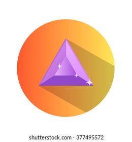 diamond illustration on violet background with shadow