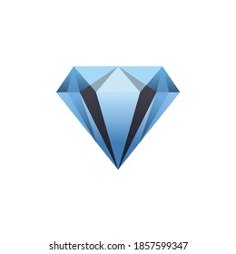 diamond illustration on white background, diamond realistic vector, 3D diamond concept isolated