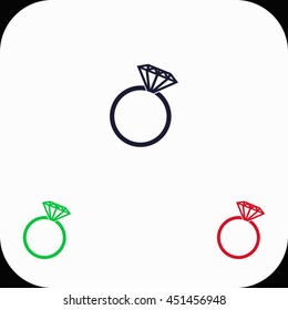 Diamond Illustration set. Blue, green, red icon.