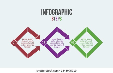 Diamond Infographic Steps