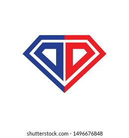 Diamond Initial DD Lettermark Symbol Graphic