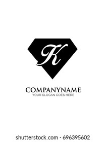 Diamond initial K logo template vector
