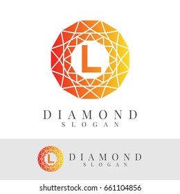 diamond initial Letter L Logo design