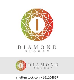 diamond initial Letter I Logo design