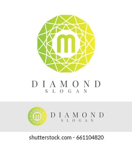 diamond initial Letter M Logo design