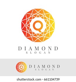 diamond initial Letter Q Logo design