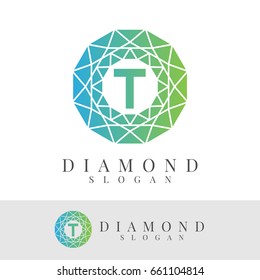 diamond initial Letter T Logo design