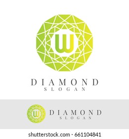 diamond initial Letter W Logo design