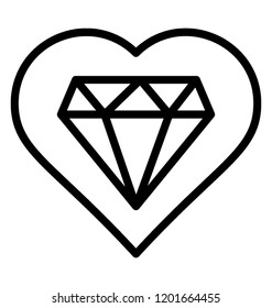 Diamond inside heart is Valentine gift