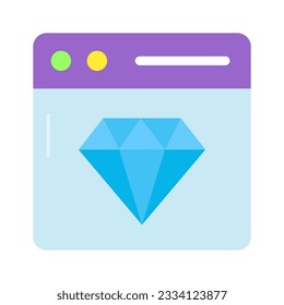 Diamant innerhalb der Webseite, Icon-Design der Website-Performance