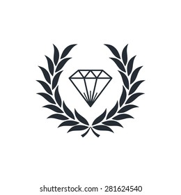 diamond inside wreath