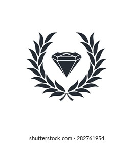 diamond inside wreath
