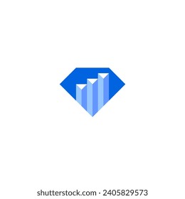 Diamond investment logo with stacked bars incorporated.
