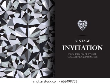 diamond invitation card luxury background vector