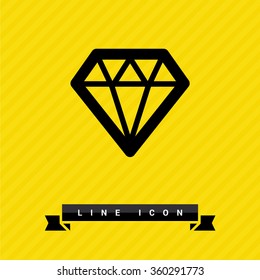Diamond isolated minimal single flat icon. Crystal line vector icon for websites and mobile minimalist flat design.