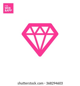 Diamond isolated minimal single flat icon. Crystal line vector icon for websites and mobile minimalist flat design.