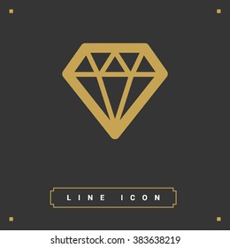 Diamond isolated minimal single flat icon. Crystal line vector icon for websites and mobile minimalist flat design.